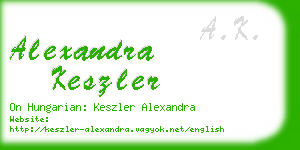 alexandra keszler business card